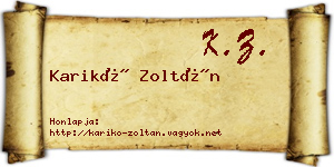 Karikó Zoltán névjegykártya