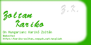 zoltan kariko business card